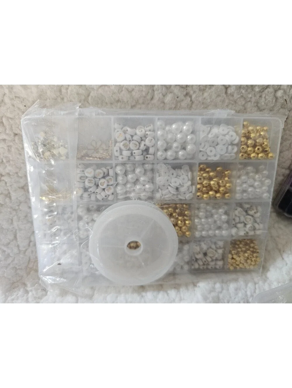 New Opened Box Beads Jewelry Making Lot w/ Storage Box Craft DIY Mixed Beads Kit